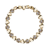 14K Gold Heart Zirconia Bracelet – Adjustable, Hypoallergenic, Sparkling Gift for Her - AX4